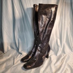 Black Faux Leather Boots